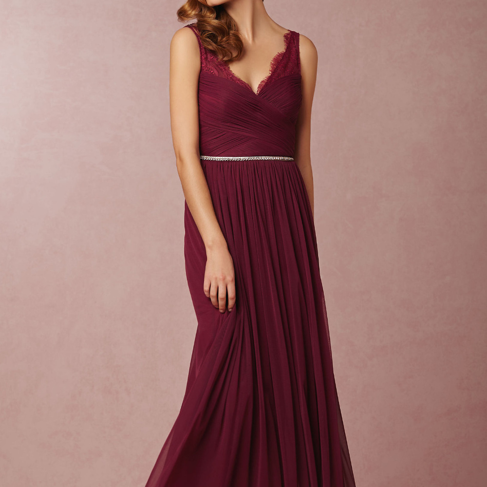 BHLDN Fleur maternity dress, black cherry, size 4